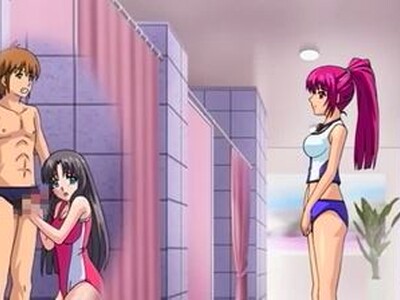 ＜激しこ注意＞黒髪のスレンダー競泳水着娘がデカちんぽに欲情♡手コキからパイパンマンコ凌辱され絶頂sex♡